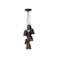 Suspension Amazon caoutchouc recyclé noir 7 abat-jours E27