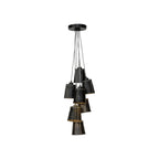 Suspension Amazon caoutchouc recyclé noir 7 abat-jours E27