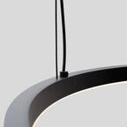Détail de l'anneau noir de la suspension Solaris avec son câble d'alimentation et un câble de suspension