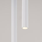 Suspension Arche 2 en grappe tubes cannelés blanc G9, détail du tube