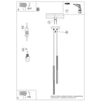 Notice de montage : Suspension Arche 2 en grappe tubes cannelés blanc G9