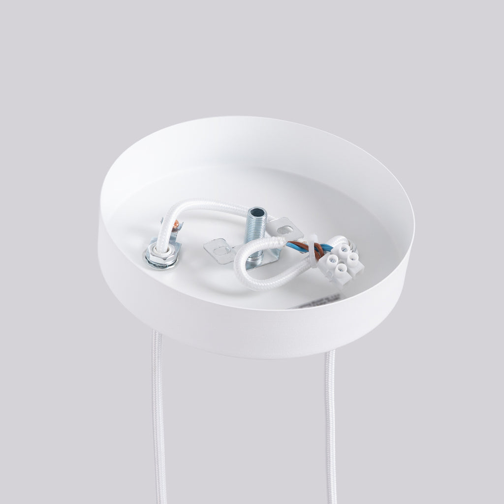 Suspension Arche 2 en grappe tubes cannelés blanc G9, autre vue