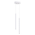 Suspension Arche 2 en grappe tubes cannelés blanc G9