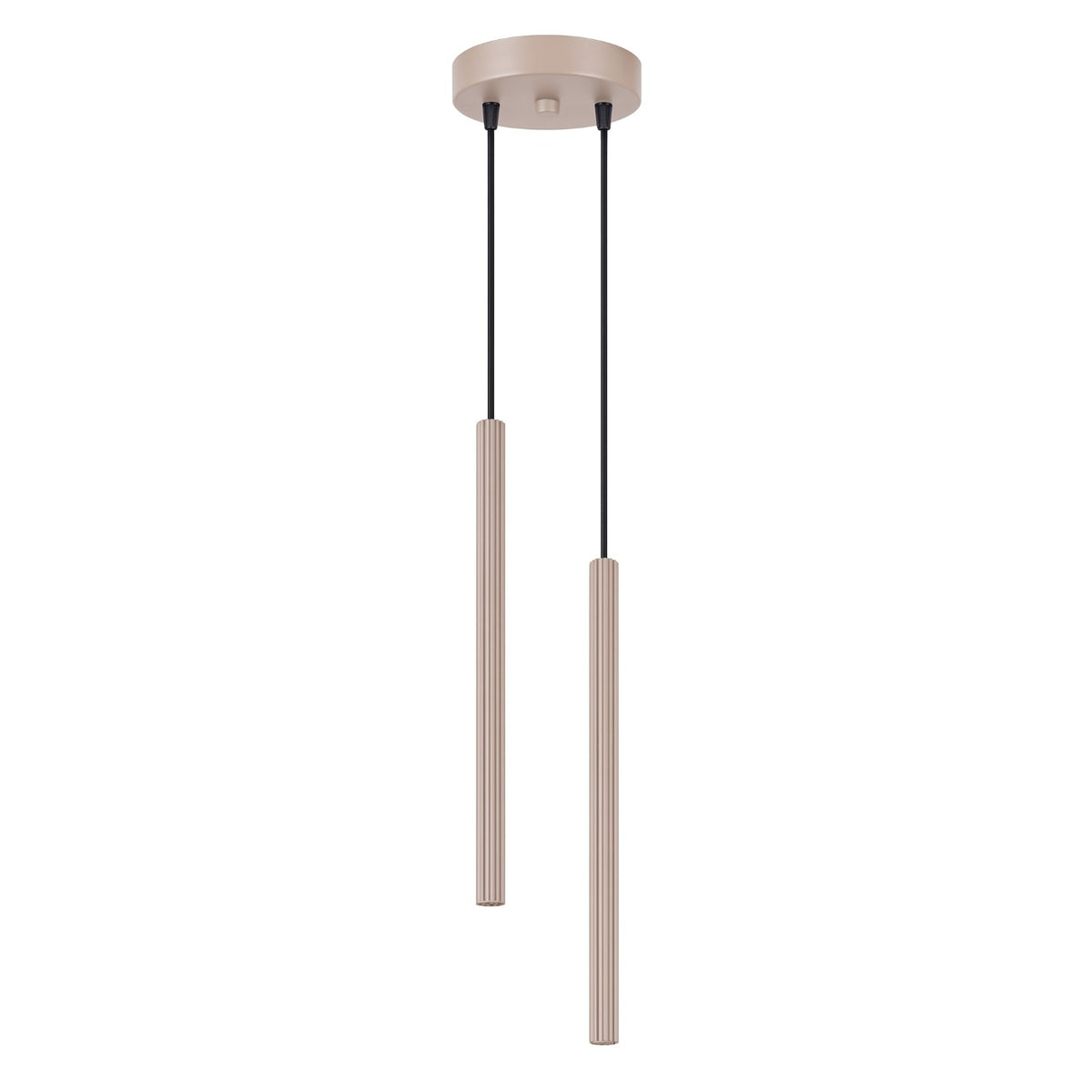 Suspension Arche 2 en grappe tubes cannelés G9, finition laque taupe