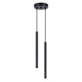 Suspension Arche 2 en grappe tubes cannelés noir G9