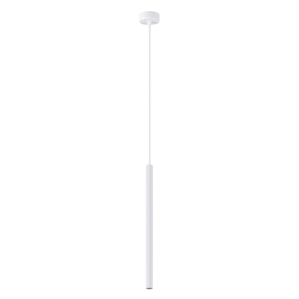 Suspension Arche tube cannelé blanc G9, fin tube cannelé en acier blanc