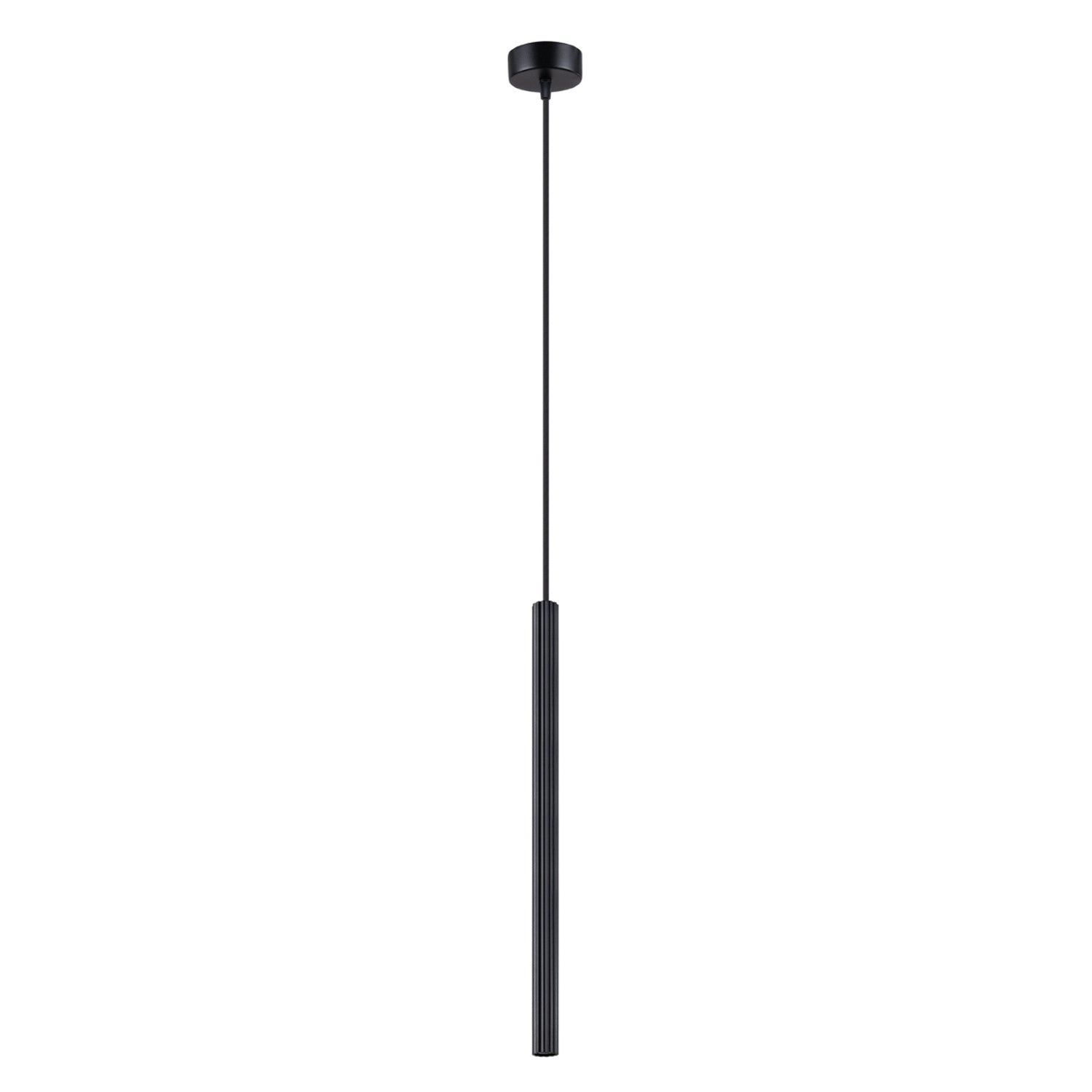 Suspension Arche tube cannelé noir G9, fin tube cannelé en acier noir