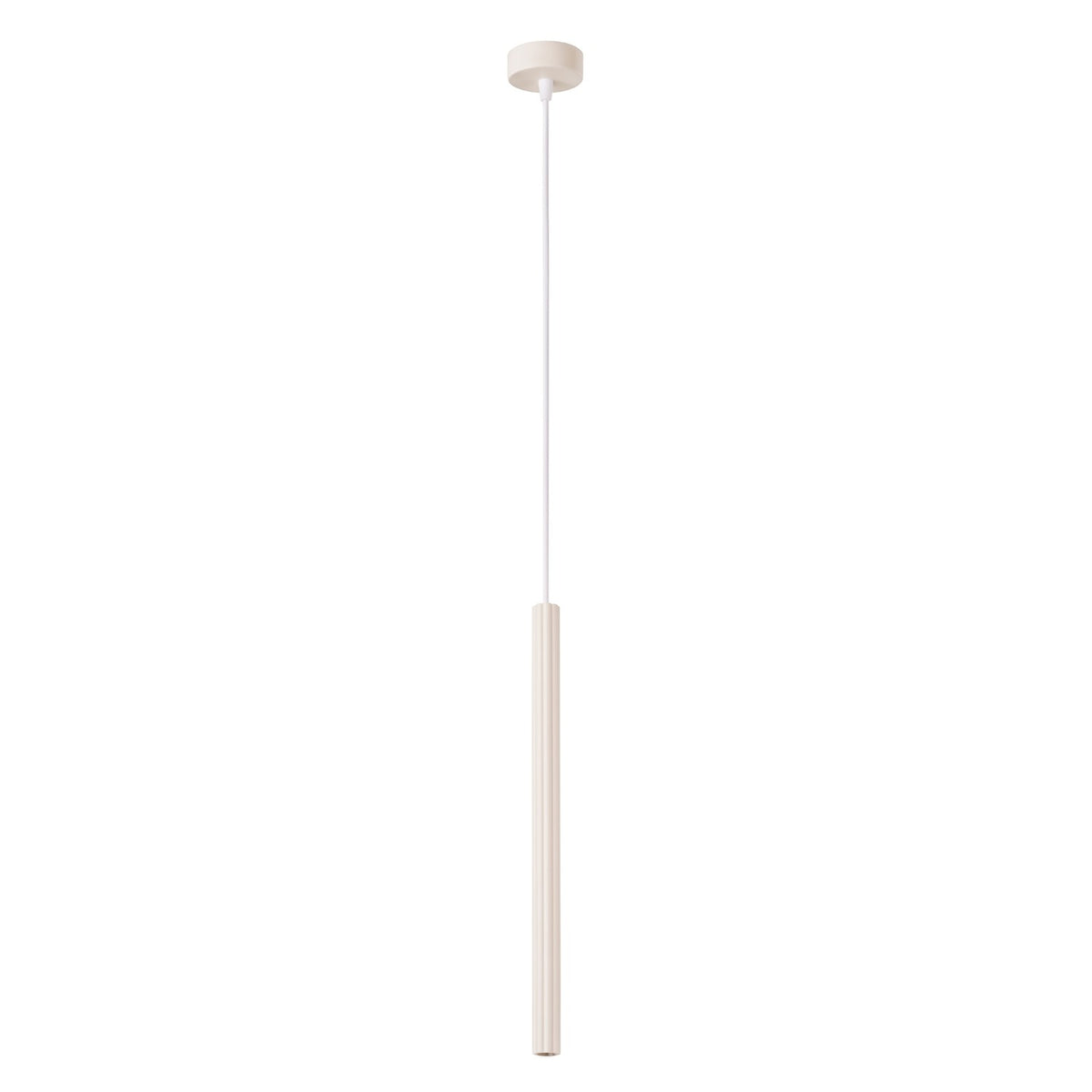 Suspension Arche tube cannelé G9, finition laque beige