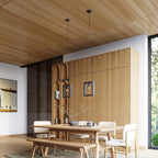Suspension Aries cadre en bois wengé E27 en situation dans un intérieur