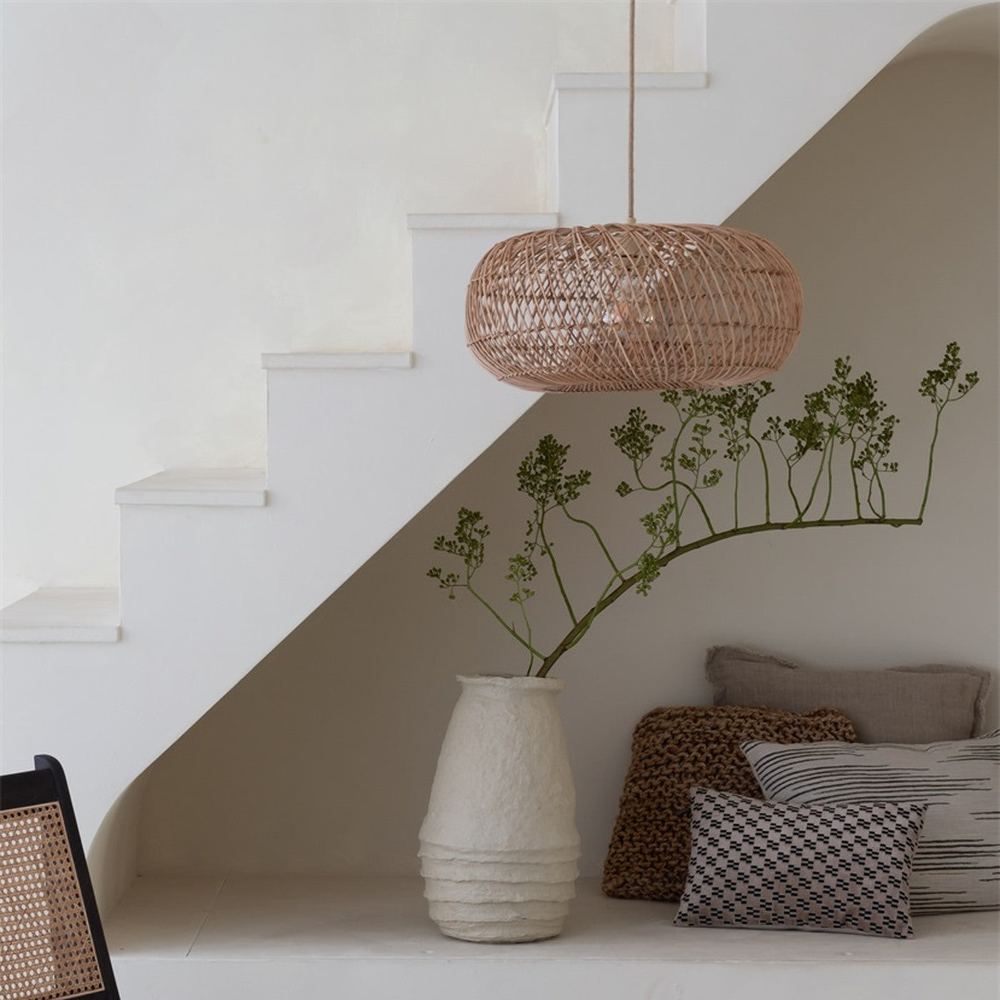 Suspension Arizona bambou naturel 50 cm E27, vue 4