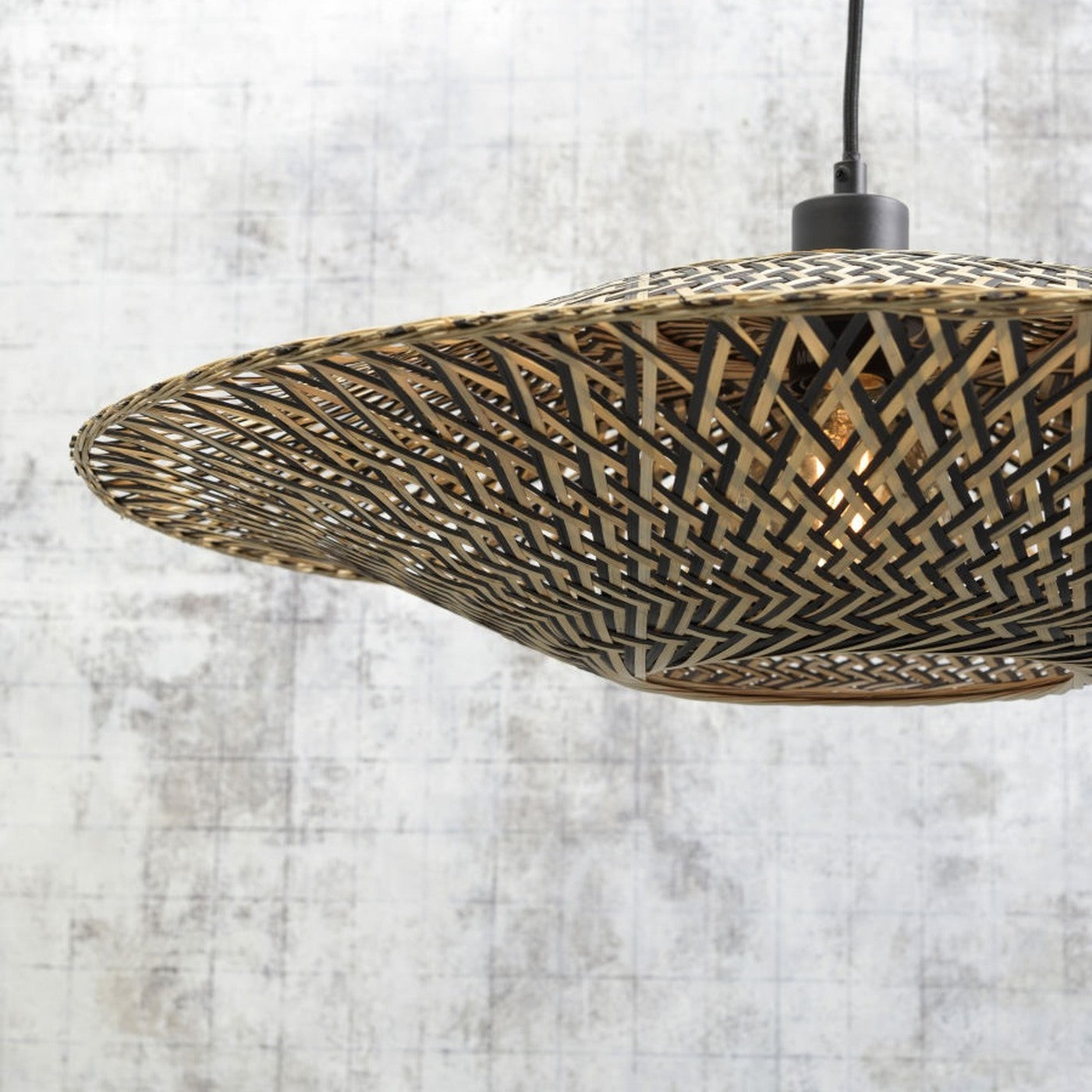Suspension Bali bambou naturel et noir 44 cm E27, vue 9