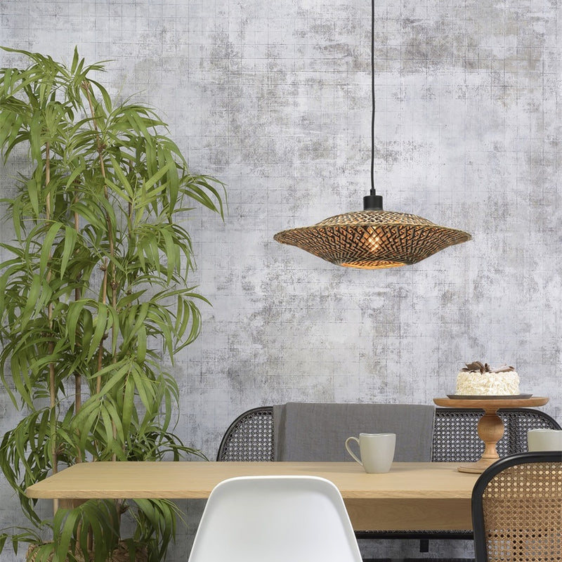 Dimensions Hanglamp Bali bamboe natuurlijk en zwart 44 cm E27