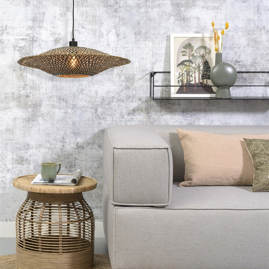 Suspension Bali bambou naturel et noir 60 cm E27, vue 4