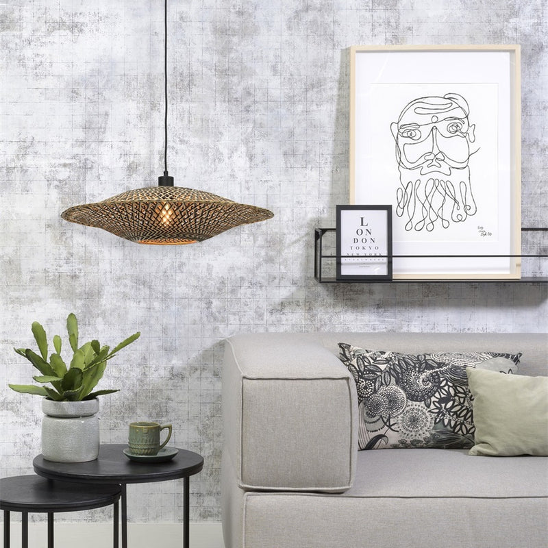 Dimensions Suspension Bali bambou naturel et noir 60 cm E27
