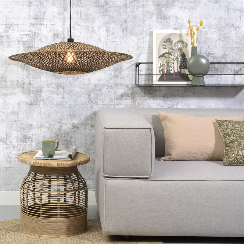 Dimensions Suspension Bali bambou naturel et noir 87 cm E27