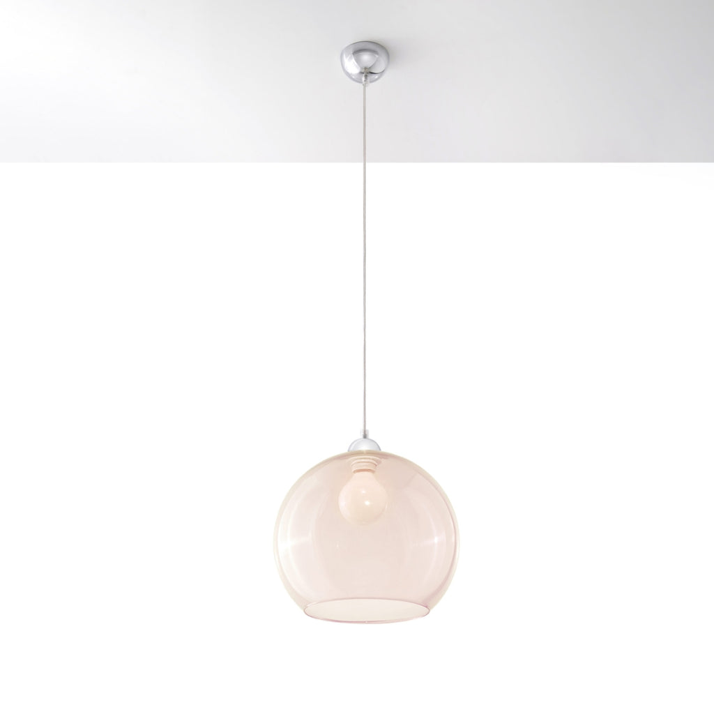 Suspension Ball champagne en verre vue de profil