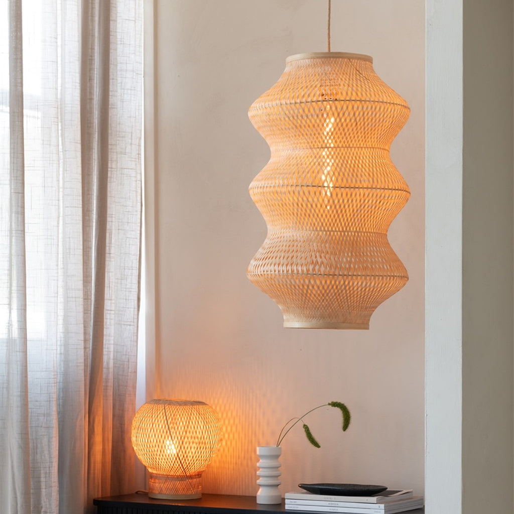 Suspension Barbados bambou naturel 40 cm E27, vue 5