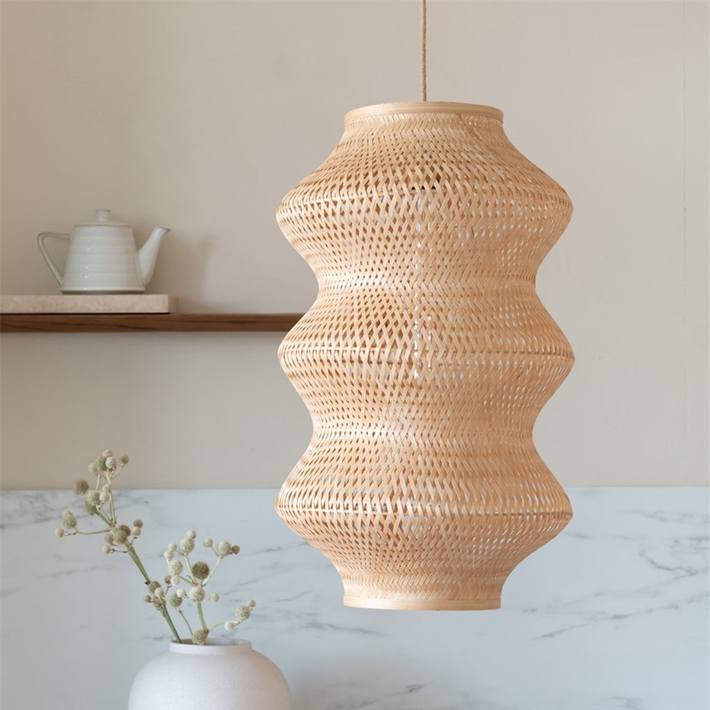Suspension Barbados bambou naturel 40 cm E27, vue 8