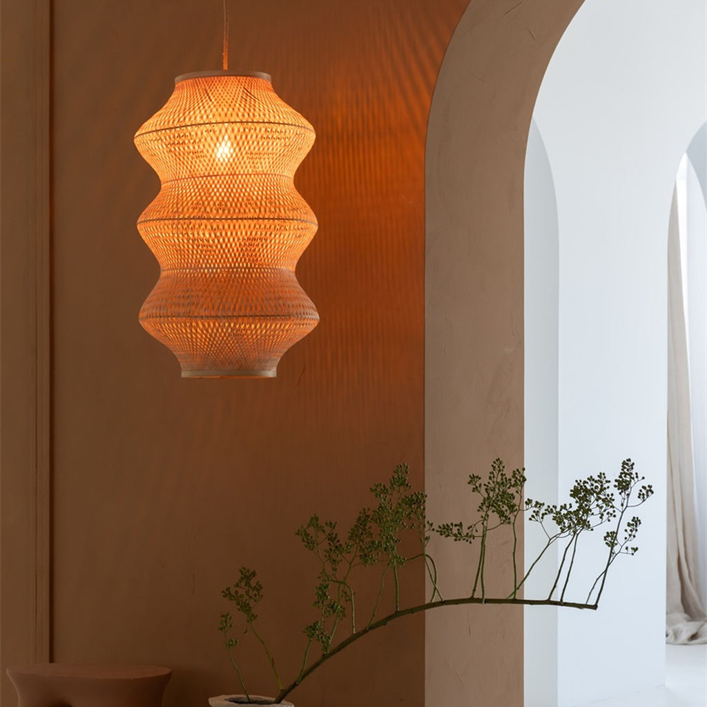Suspension Barbados bambou naturel 40 cm E27, vue 9