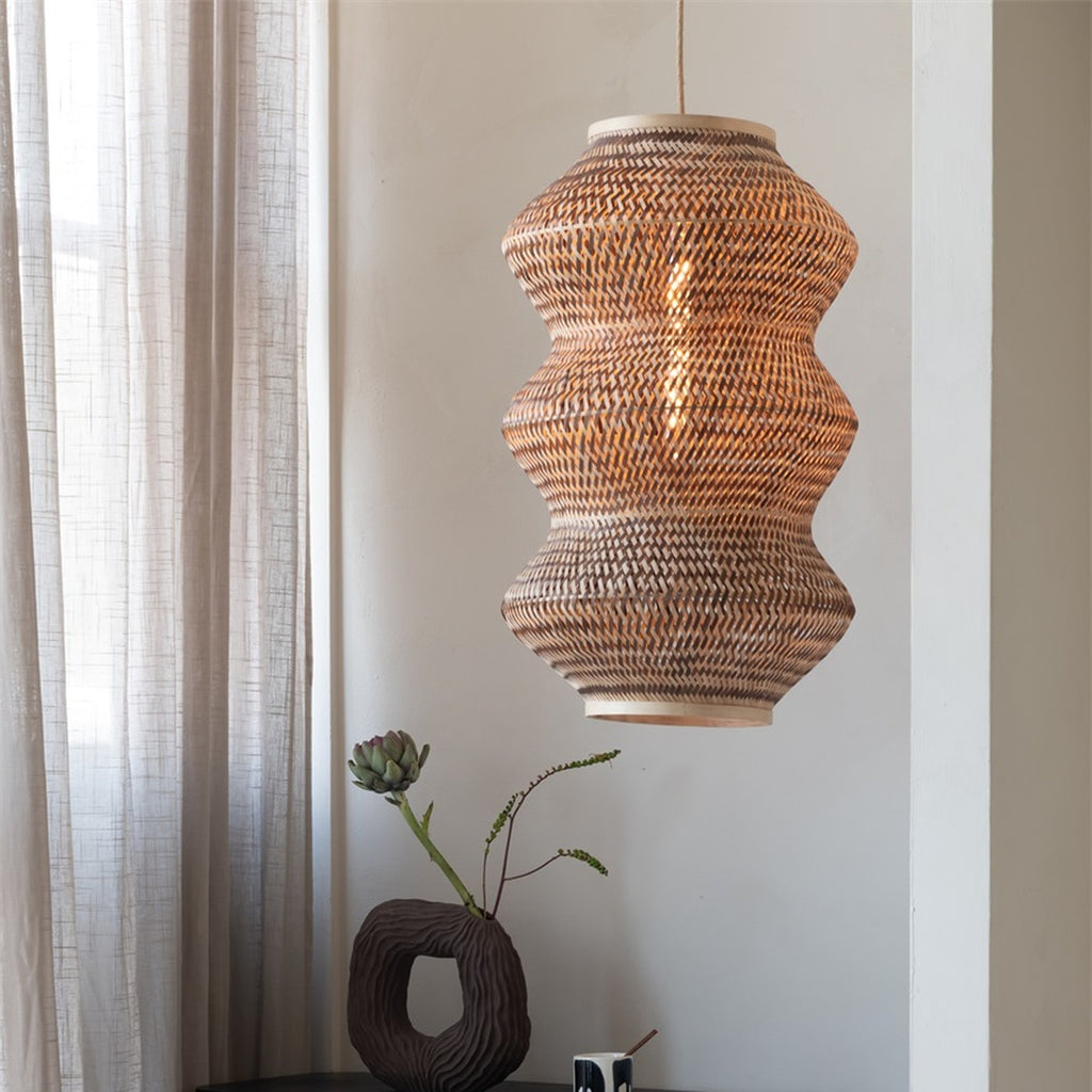 Suspension Barbados bambou naturel et brun 40 cm E27, vue 2