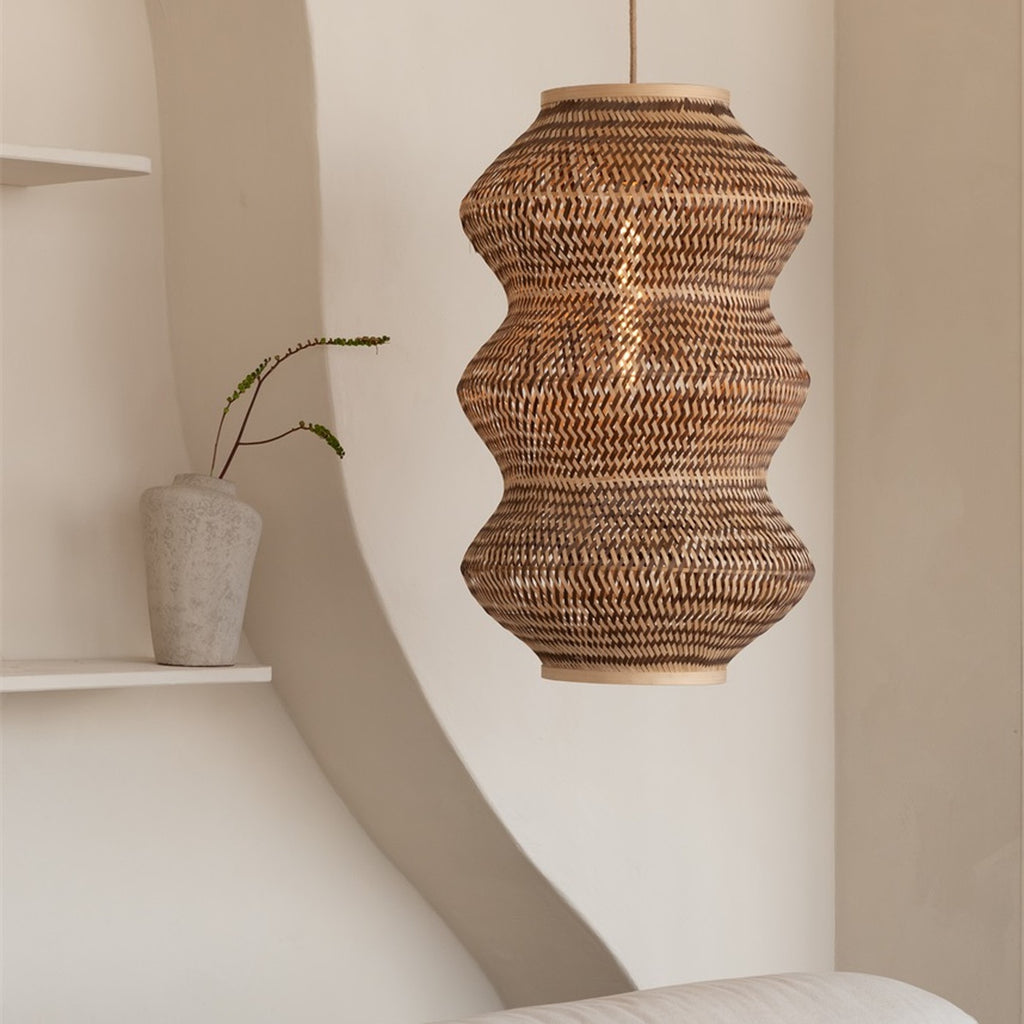 Suspension Barbados bambou naturel et brun 40 cm E27, vue 3