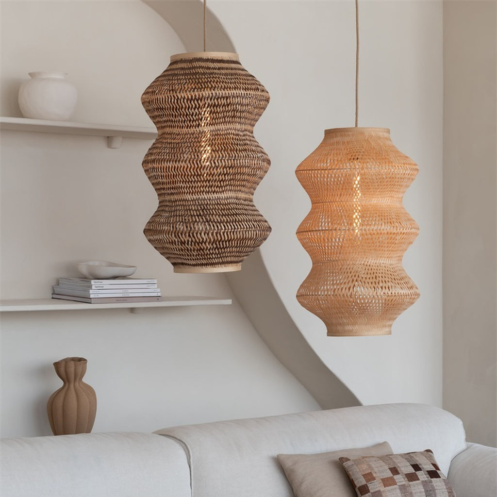 Suspension Barbados bambou naturel et brun 40 cm E27, vue 6