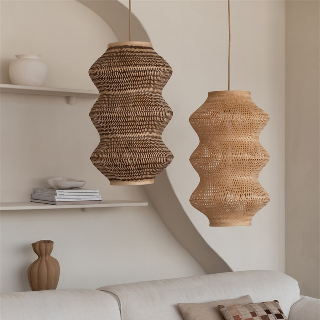 Suspension Barbados bambou naturel et brun 40 cm E27, vue 9