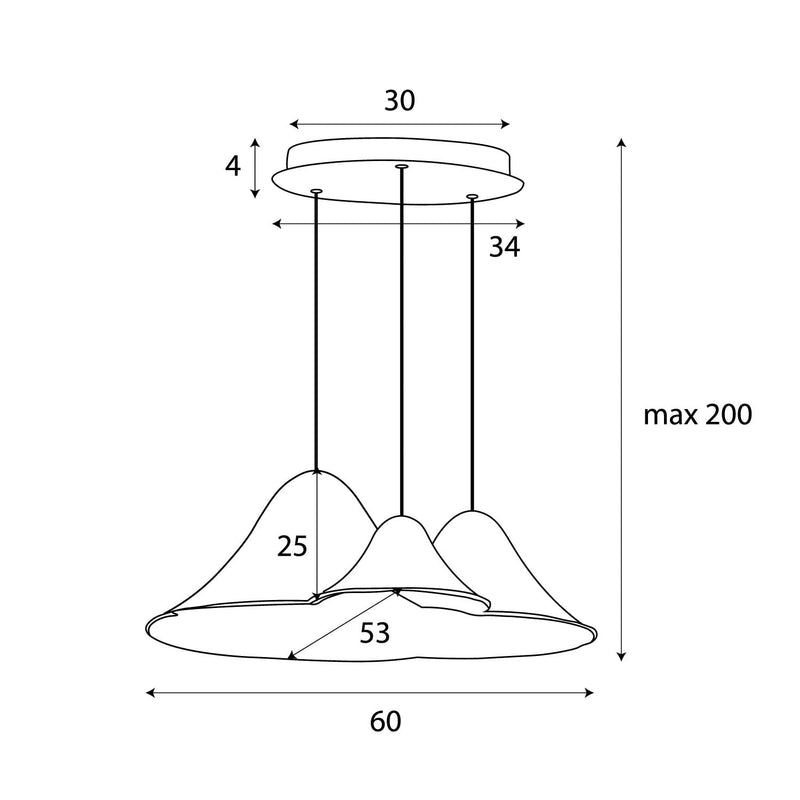 Dimensions Suspension Bellmond feutre gris anthracite