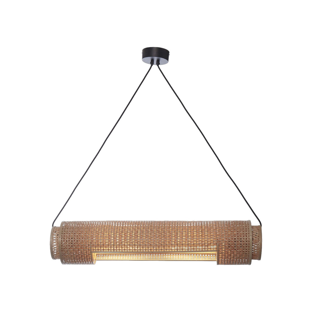 Suspension Bhutan bambou naturel cylindre 85 cm E27