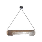 Suspension Bhutan bambou naturel et noir cylindre 85 cm E27