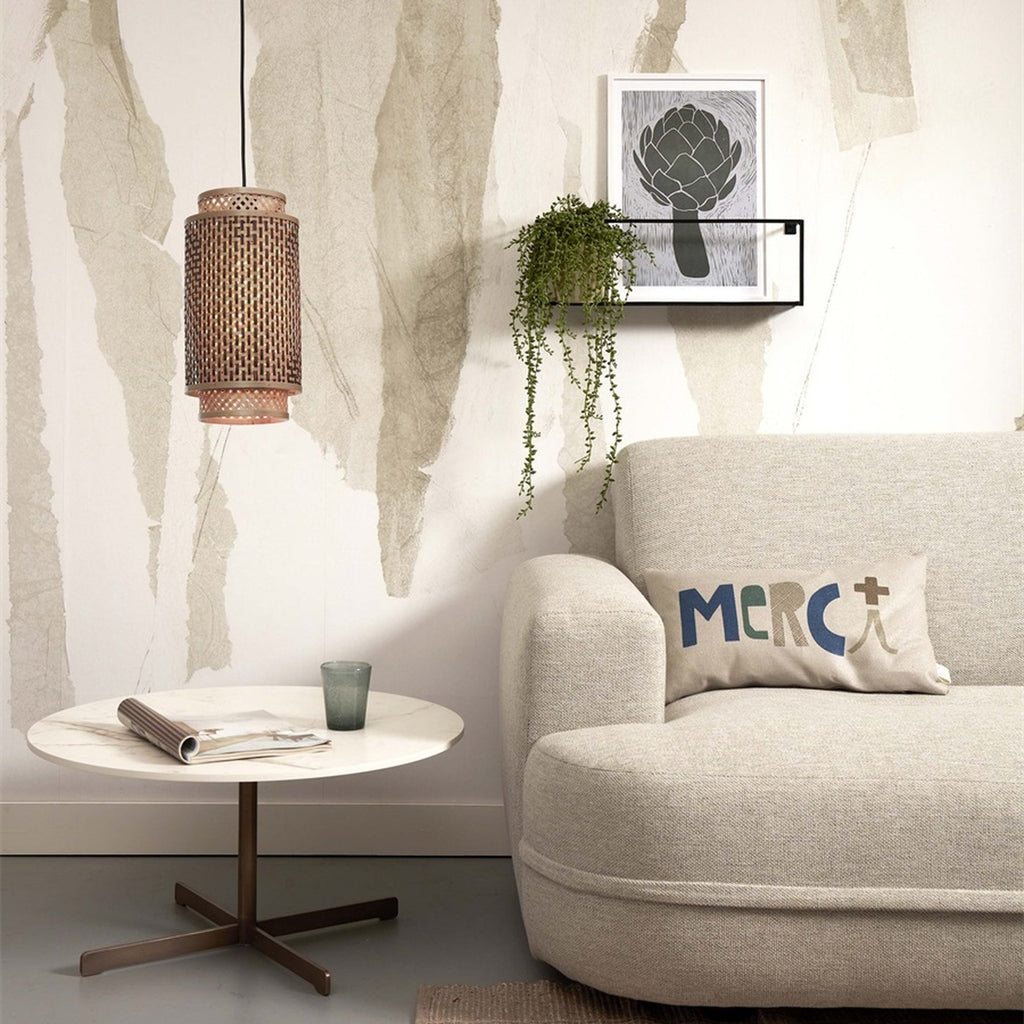 Suspension Bhutan bambou naturel et noir tube 35 cm E27, vue 5