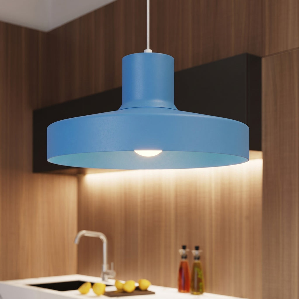 Suspension Bilo métal bleu azur E27, vue 15