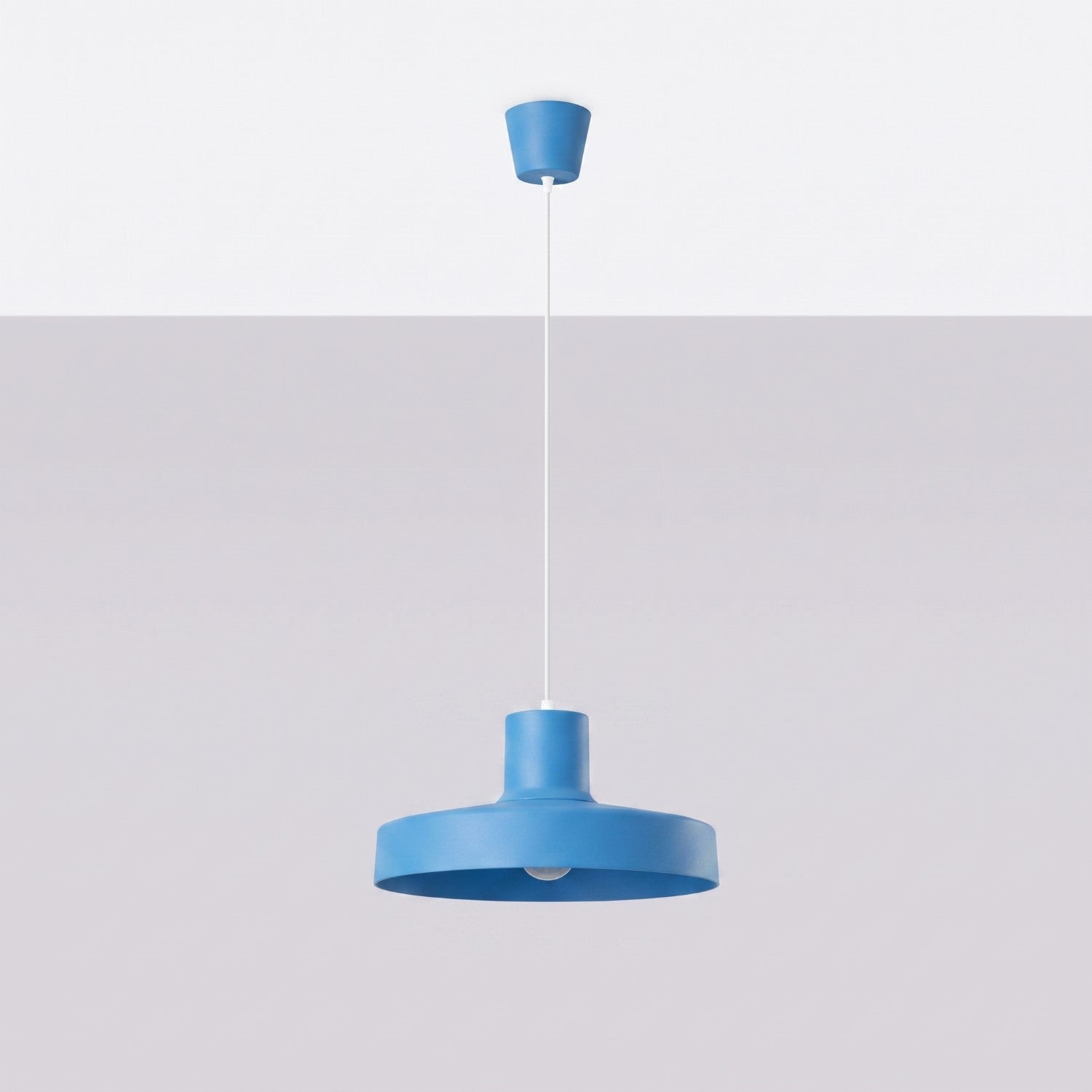 Suspension Bilo métal bleu azur E27, vue 2