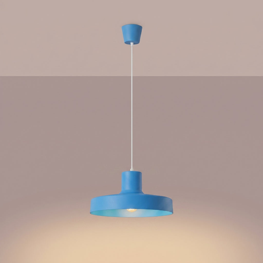 Suspension Bilo métal bleu azur E27, vue 3