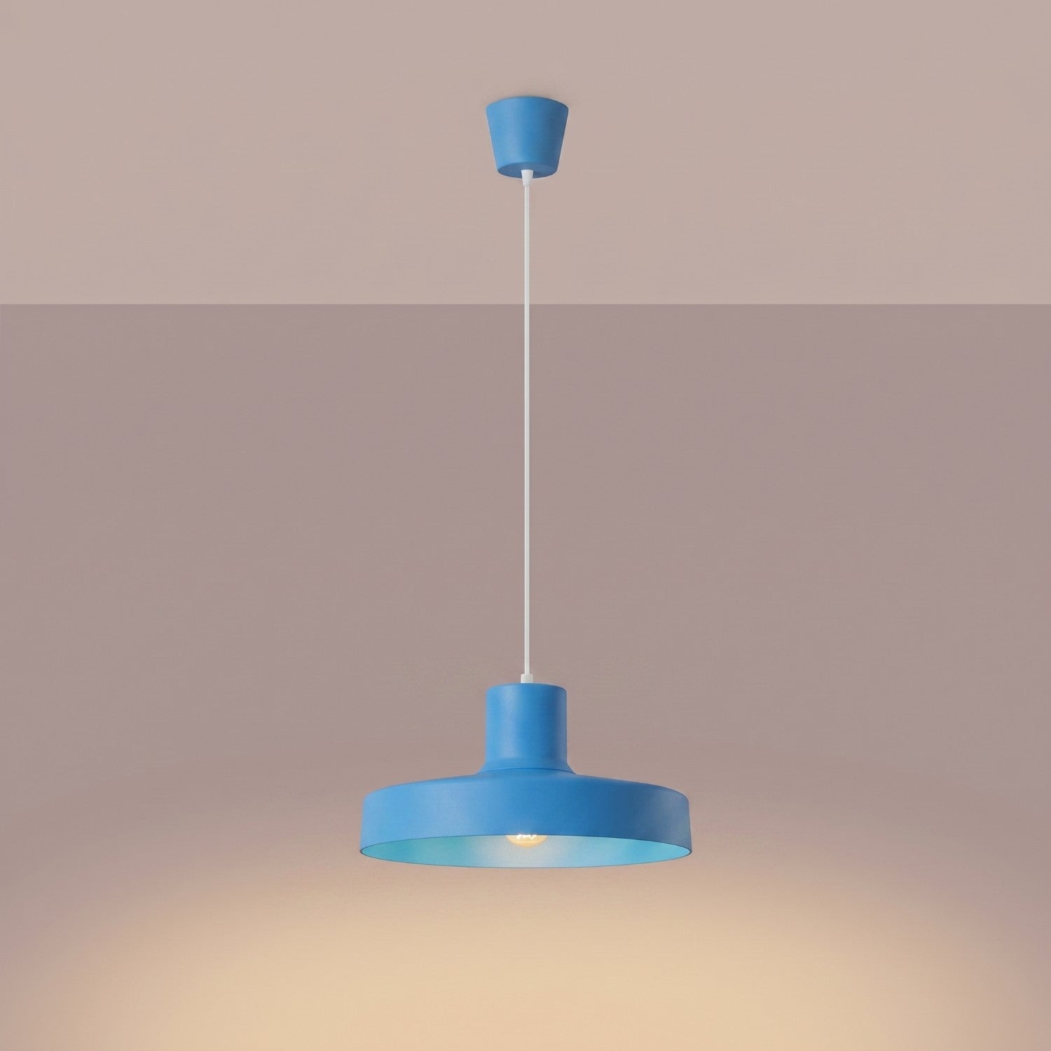 Suspension Bilo métal bleu azur E27, vue 3