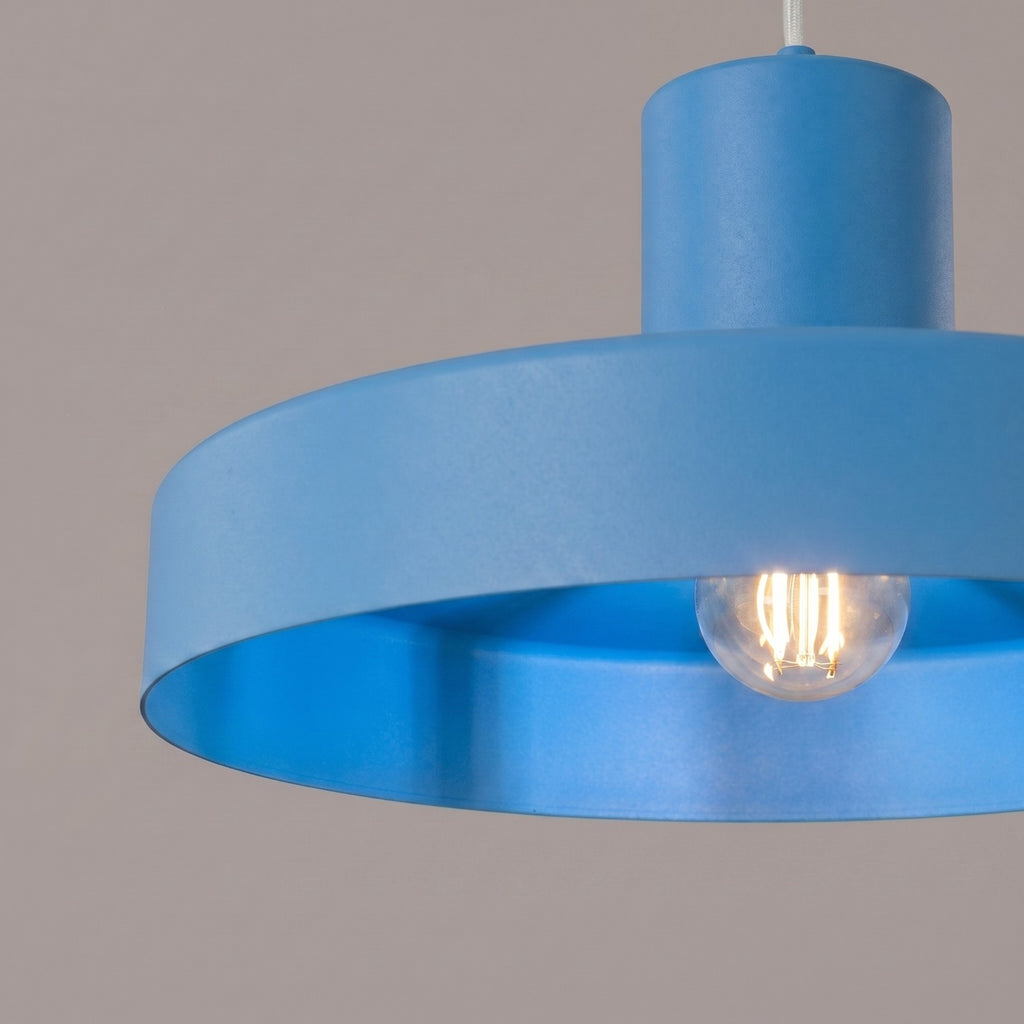 Suspension Bilo métal bleu azur E27, vue 4