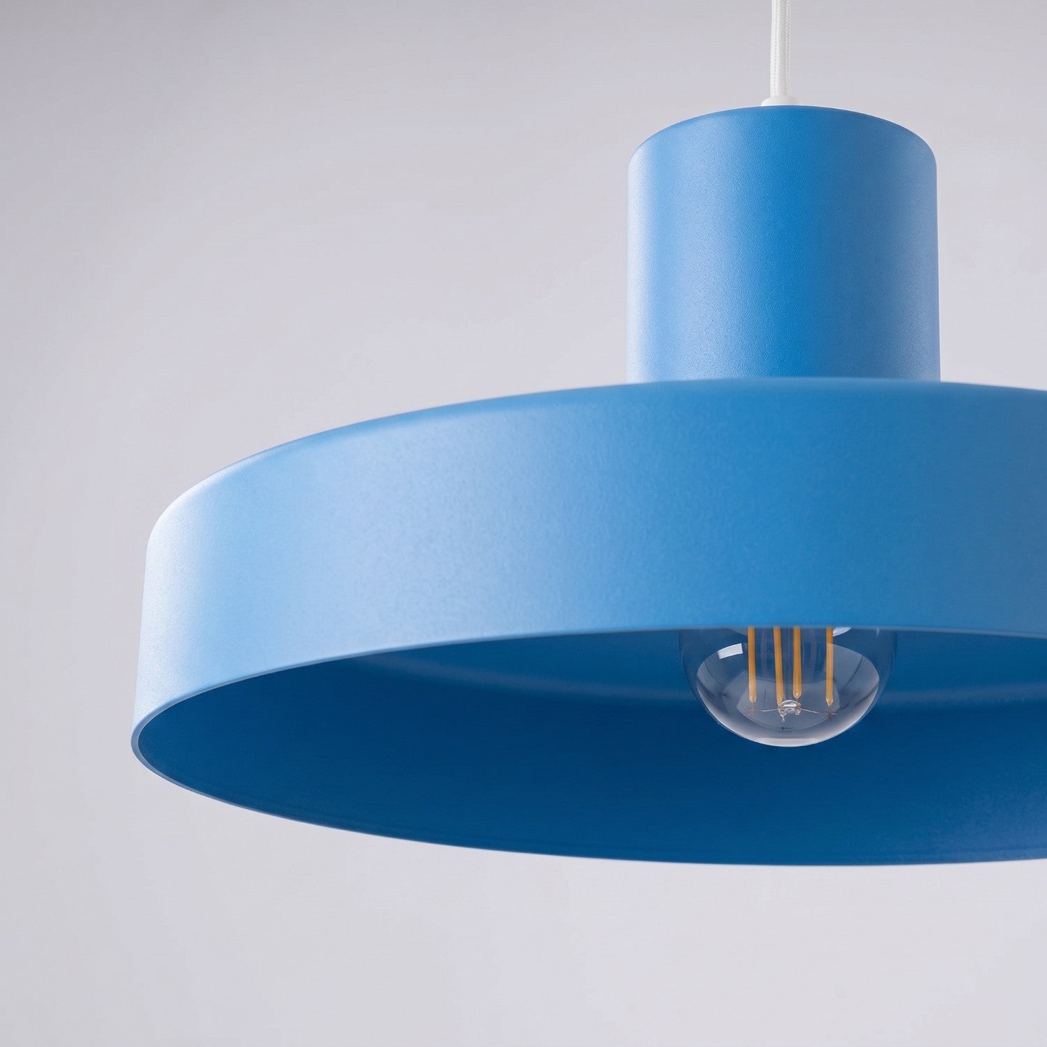 Suspension Bilo métal bleu azur E27, vue 6