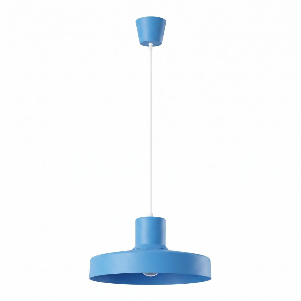Suspension Bilo métal bleu azur E27