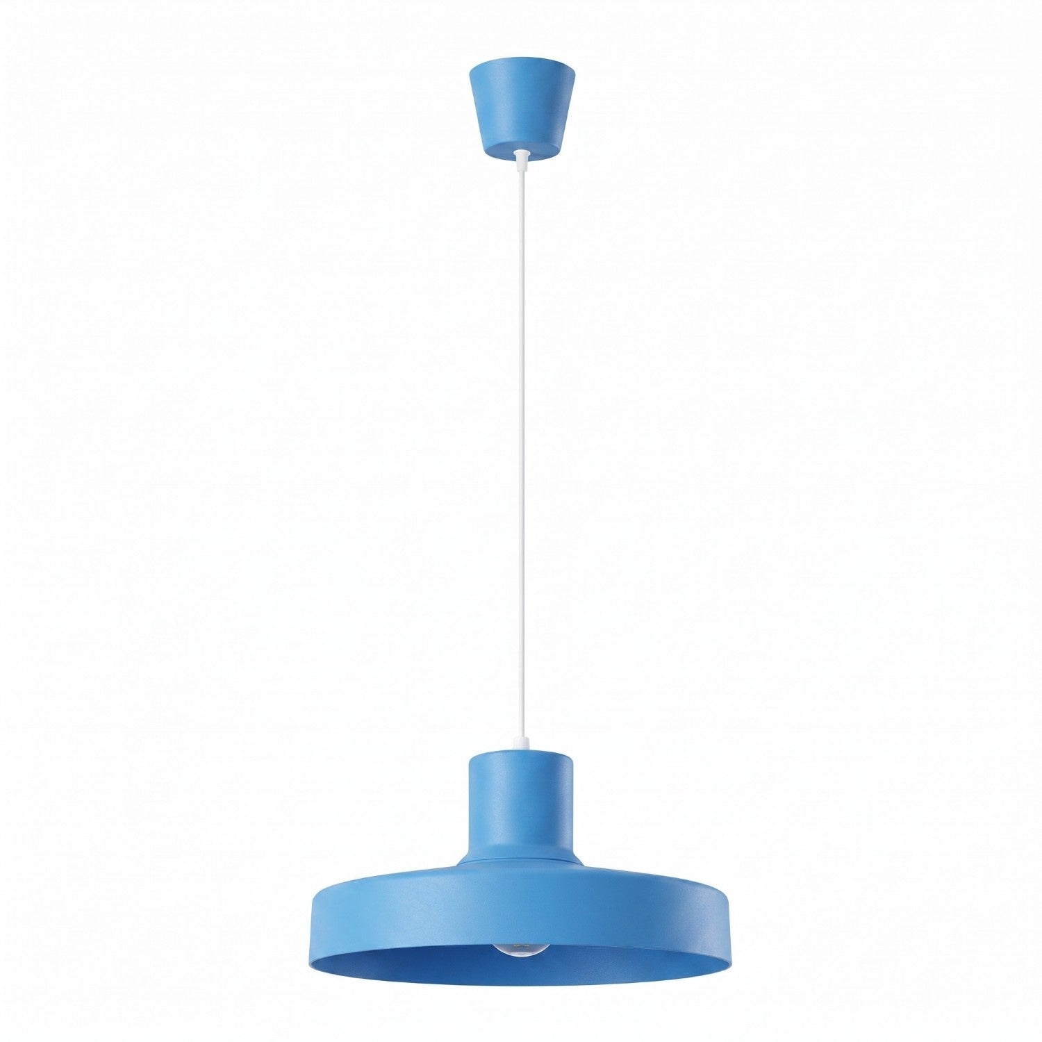 Suspension Bilo métal bleu azur E27