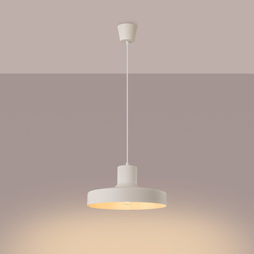 Suspension Bilo métal beige E27 allumée