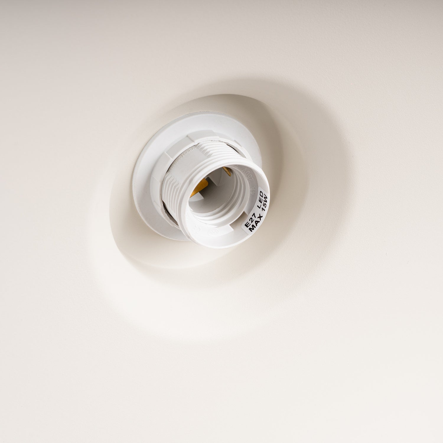 Suspension Bilo métal beige E27, gros plan