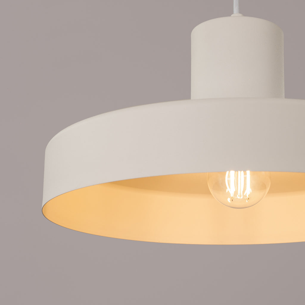 Suspension Bilo métal beige E27, détail de l'abat-jour