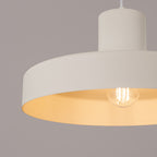 Suspension Bilo métal beige E27, détail de l'abat-jour