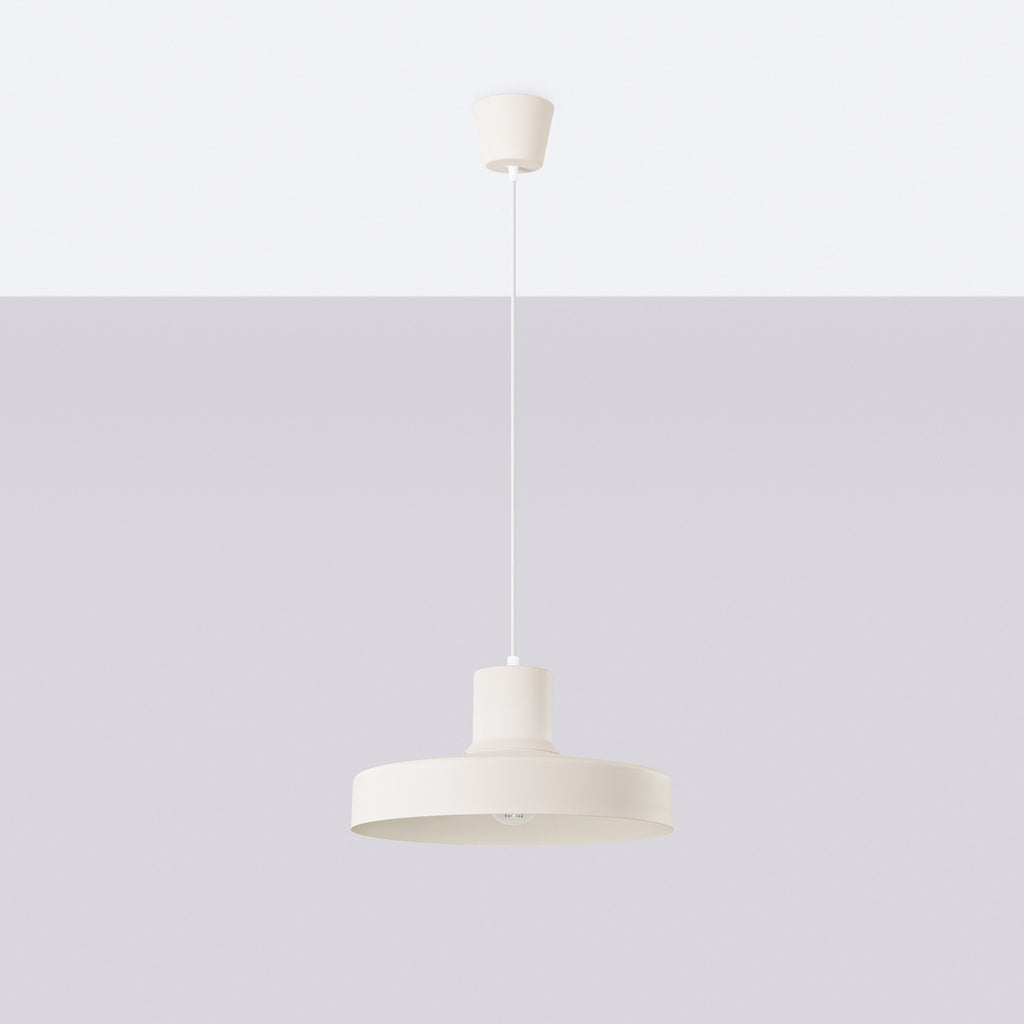 Suspension Bilo métal beige E27, vue de profil