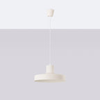Suspension Bilo métal beige E27, vue de profil
