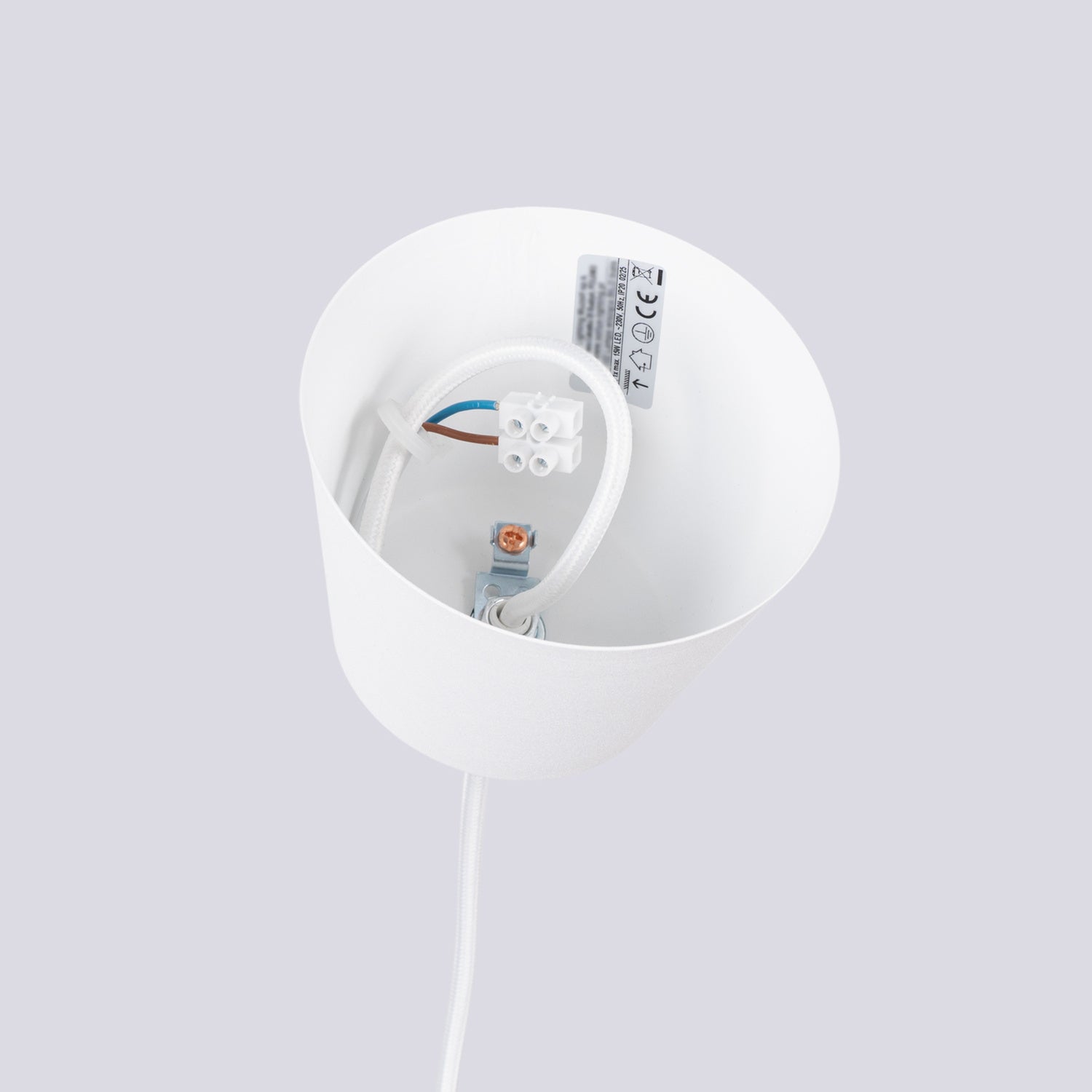 Suspension Bilo métal blanc E27, autre vue