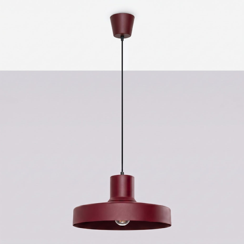 Suspension Bilo métal bordeaux E27, vue 2