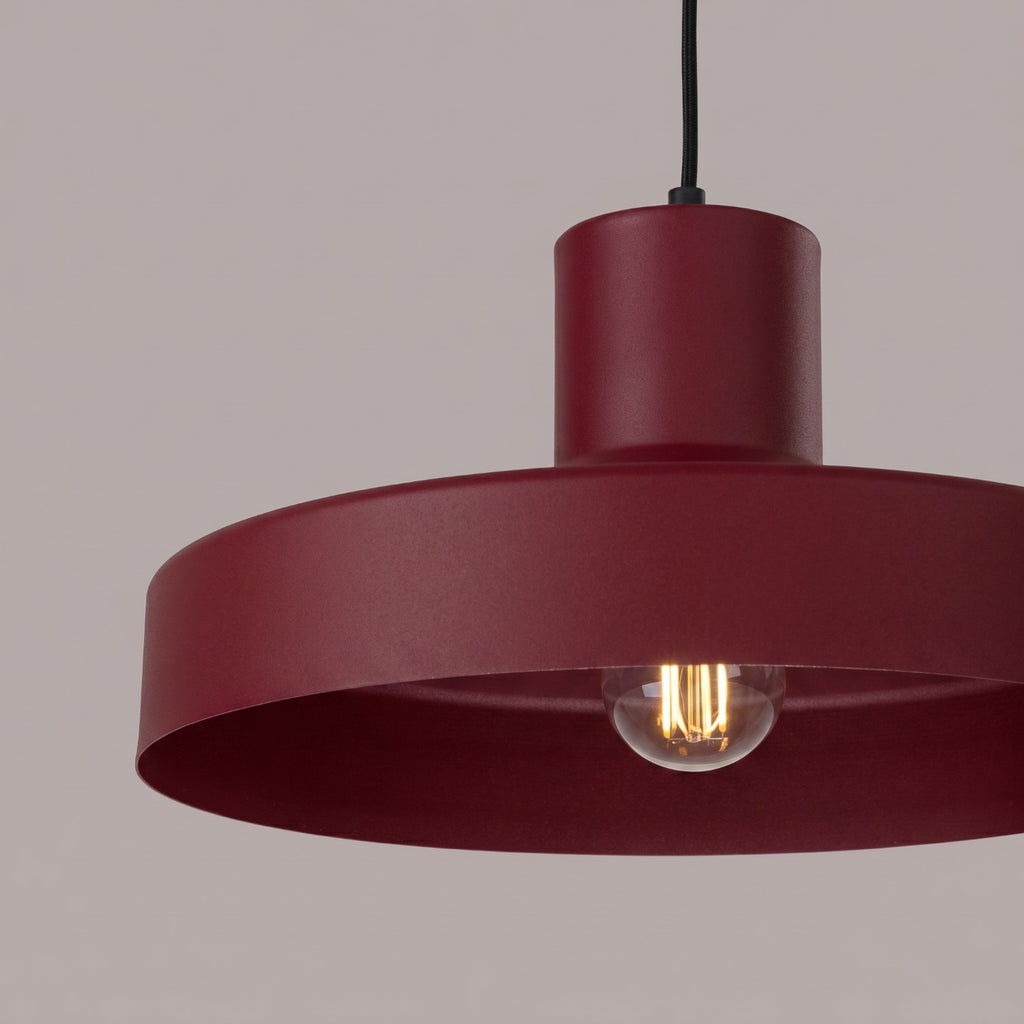 Suspension Bilo métal bordeaux E27, vue 4