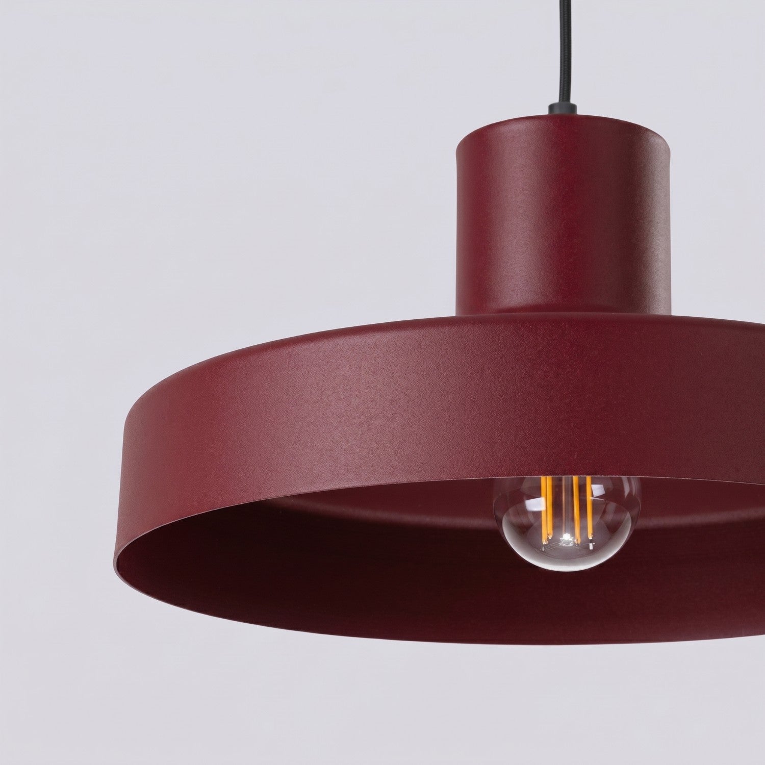 Suspension Bilo métal bordeaux E27, vue 6