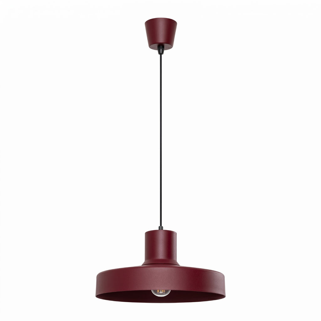 Suspension Bilo métal bordeaux E27